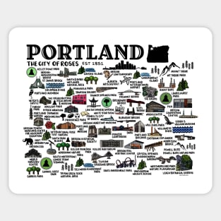 Portland Oregon Map Sticker